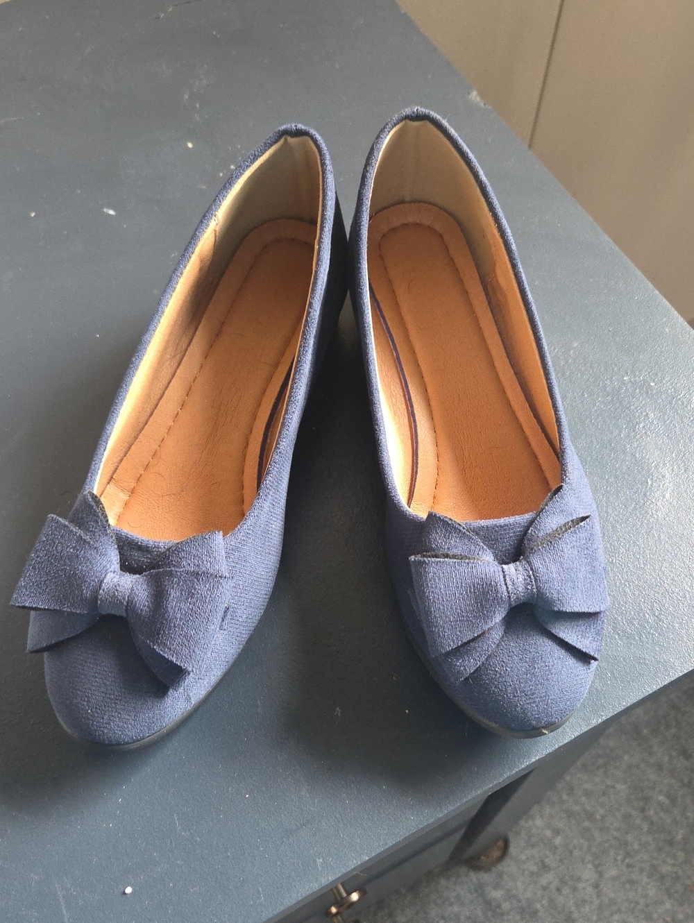 Women's Navy Bow Ballet Flats
